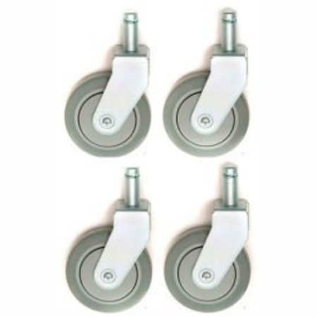 GLOBAL EQUIPMENT Nexel    CA5R4 (4) Rigid Stem Casters, 5" Polyurathane, Set of (4), 1200 lb Capacity CA5R4